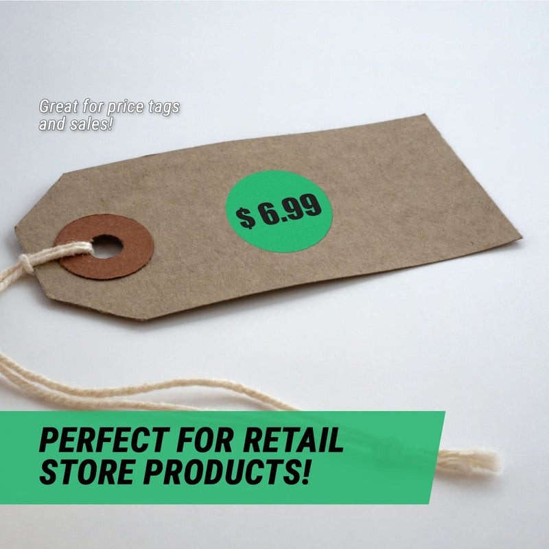 OfficeSmartLabels $6.99 Preprinted Price Stickers - 1.5 Inch Circle Round in Fluorescent Neon Green for Retail Store, Garage Sale, Yard Sale, Flea Market Pricing Labels and More - 300 Labels/Roll - Image 5